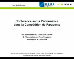 Conférence sur la performance en parapente, première!